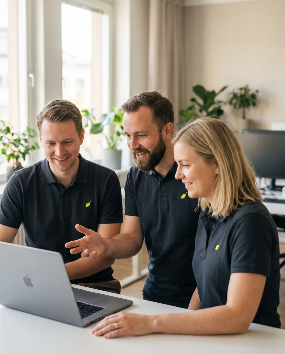 Het team van Zestiri werkt samen aan een project